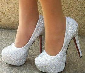 black heels with diamonds