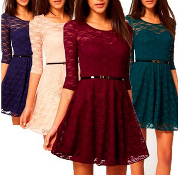 Lace bubble mini dress